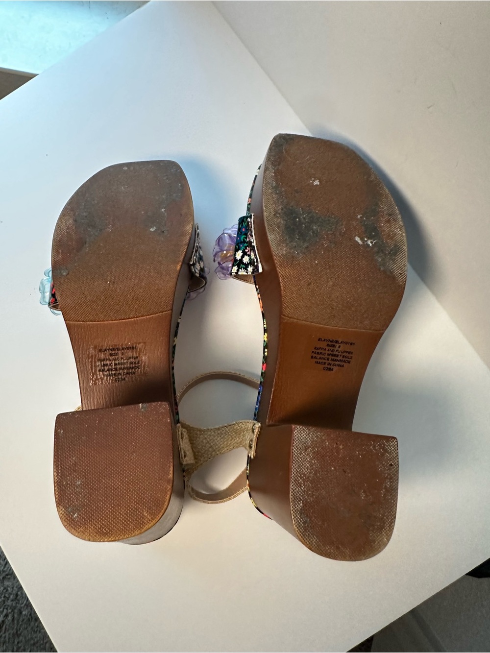 Betsey Johnson Elayne Floral Platform Sandals w/Multicolor Flower Jelly Details - Picture 9 of 10
